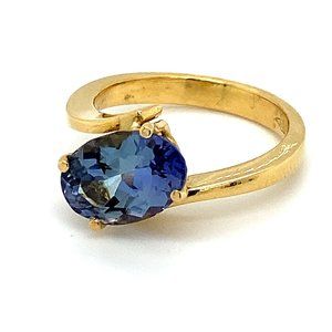 Tanzanite 3.10ct Solid 18K Yellow Gold Ring